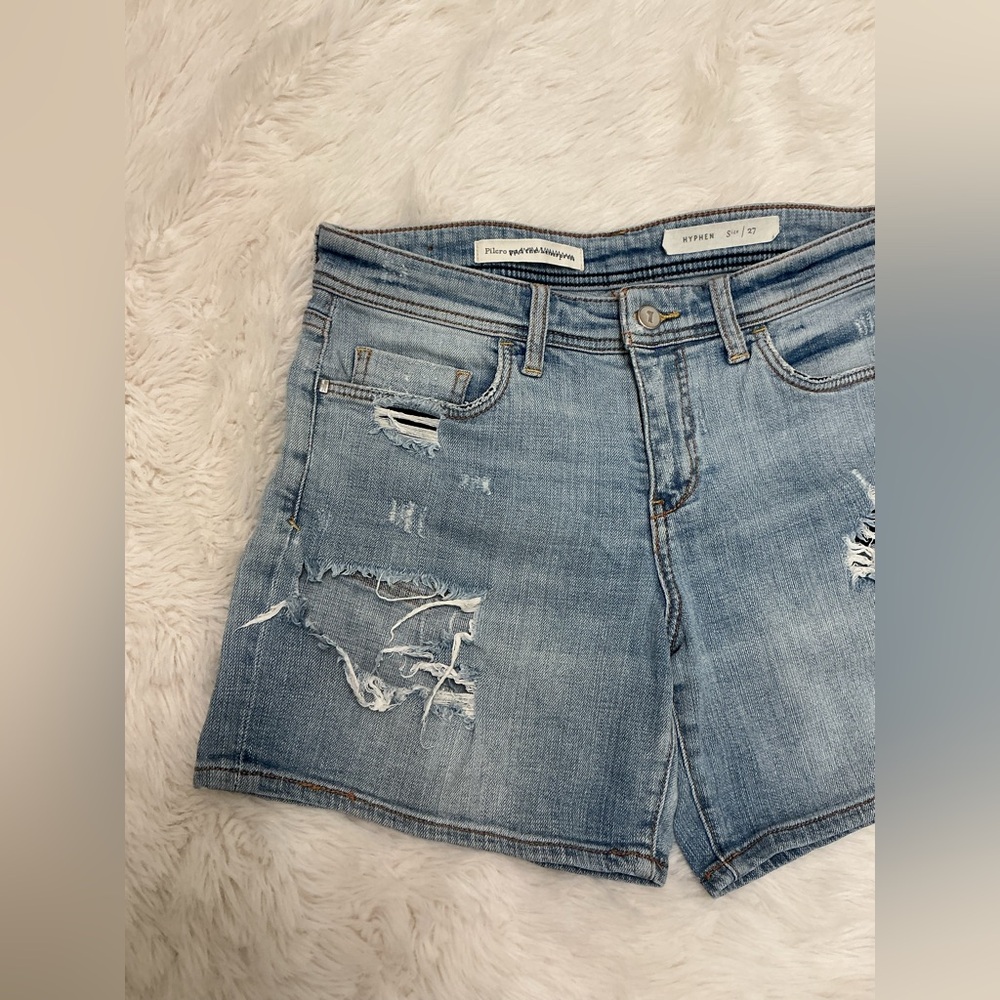 Pilcro - Light Blue Distressed Denim Shorts - Picture 10 of 10